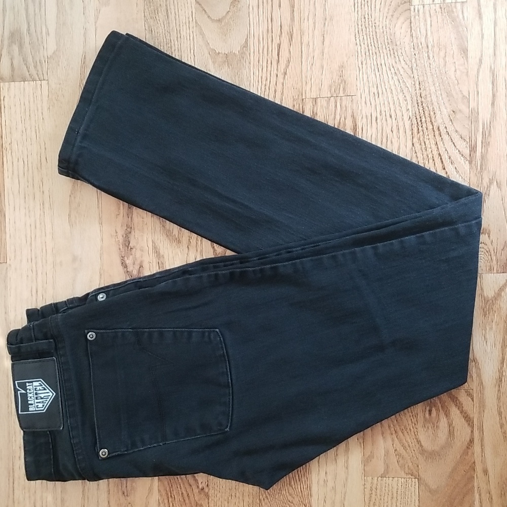 (W30) Black Cat Cartel Classic Skinny Fit Denim Fitted Casual Goth Denim Modern
